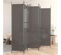 Cloison de Séparation 5 Panneaux Séparateur de Pièce Pliable Diviseur Ecran d'Intimité Paravent Décoration Salon Anthracite 250x220 cm Tissu