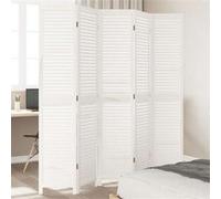 vidaXL Kamerscherm met 5 panelen massief paulowniahout wit358839 Blanc G