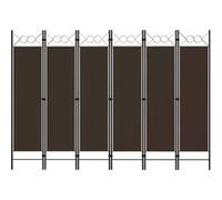 Cloison de séparation 6 panneaux Marron 240x180 cm