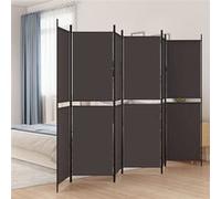 vidaXL Cloison de séparation 6 panneaux Marron 300x200 cm Tissu Marron