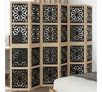 vidaXL Kamerscherm met 6 panelen massief paulowniahout bruin en zwart358810 G