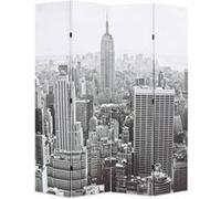 vidaXL Cloison de séparation pliable 160x170 cm New York Noir et blanc Multicolore