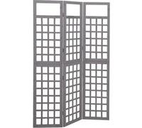 Vidaxl Cloison De Séparation À 3 Panneaux/Treillis Bois Sapin Massif Marron