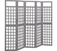 Kamerscherm/trellis met 5 panelen 201,5x180 cm vurenhout grijs316488
