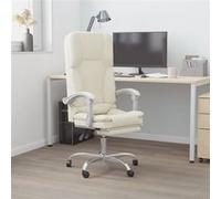 vidaXL Kantoorstoel massage verstelbaar kunstleer crÃmekleurig349680 G