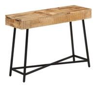 vidaXL Coiffeuse, Table de Maquillage avec Rangement, Table Cosmétique, Meuble de Chambre à Coucher, Bois de Manguier Massif Brut et Fer