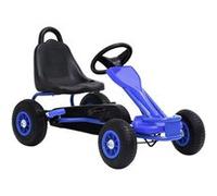Kart à Pédales avec Pneus Bleu avec Frein à Main pour Enfants Voiture
