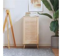 vidaXL Kastdeur met lamellen 69x39,4 cm massief grenenhout151124 Brun G