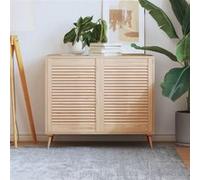 Kastdeuren met lamellen 2 st 69x49,4 cm massief grenenhout151128