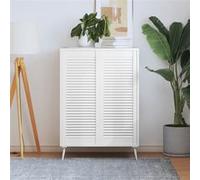 vidaXL Kastdeuren met lamellen 2 st 99,3x39,4 cm grenenhout wit151170 Blanc G
