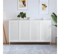 vidaXL Portes d'armoire à persiennes 4 pièces Bois de pin massif Blanc 99,3x49,4 cm