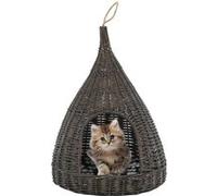 Vidaxl Panier Pour Chats Avec Coussin Gris 40x60 Cm Saule Naturel