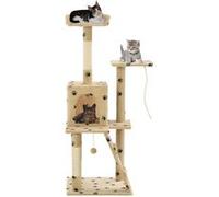 vidaXL Kattenkrabpaal met sisal krabpalen 120 cm pootafdrukken beige170593 Beige G