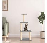Kattenmeubel met sisal krabpalen 111 cm lichtgrijs171733