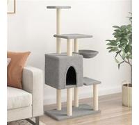 vidaXL Arbre à chat avec griffoirs en sisal Gris clair 131 cm 172128