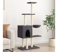 vidaXL Arbre à chat avec griffoirs en sisal Gris foncé 145 cm 172096