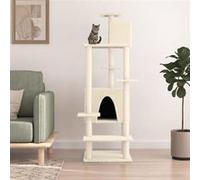 vidaXL Kattenmeubel met sisal krabpalen 154 cm crÃmekleurig171771 Crème G