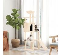 vidaXL Kattenmeubel met sisal krabpalen 166 cm crÃmekleurig171681 Crème G
