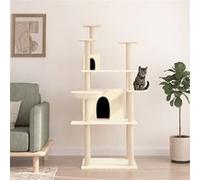 Vidaxl Arbre À Chat Avec Griffoirs En Sisal Crème 166 Cm