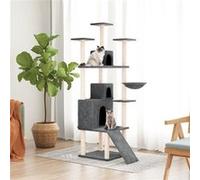 Vidaxl Arbre À Chat Avec Griffoirs En Sisal Gris Foncé 175 Cm