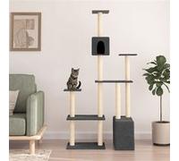 Vidaxl Arbre À Chat Avec Griffoirs En Sisal Gris Foncé 180 Cm Gris