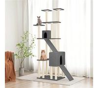 Vidaxl Arbre À Chat Avec Griffoirs En Sisal Gris Foncé 190 Cm