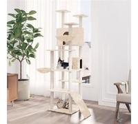 171594 vidaXL Arbre à chat avec griffoirs en sisal Crème 191 cm