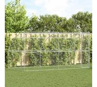 Vidaxl Kennel Pour Chiens Avec Stockage 2 Pcs Argent 4 X 2 X 2 M Acier