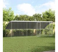 Vidaxl Kennel Pour Chiens Avec Stockage 3 Pcs Argent 6 X 2 X 2 M Acier