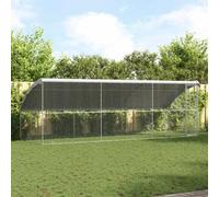 Vidaxl Kennel Pour Chiens Avec Stockage 3 Pcs Argent 6 X 2 X 2 M Acier