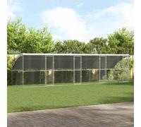 Vidaxl Kennel Pour Chiens Avec Stockage 4 Pcs Argent 8 X 2 X 2 M Acier