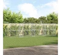 Vidaxl Kennel Pour Chiens Avec Stockage 4 Pcs Argent 8 X 2 X 2 M Acier