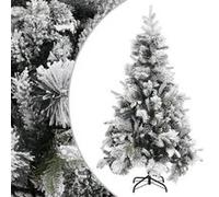 vidaXL Kerstboom met dennenappels en sneeuw 195 cm PVC en PE340531 Vert G