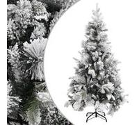 VIDAXL Sapin de No?l ¿¿ flocons de neige et pommes de pin 225 cm PVC/PE
