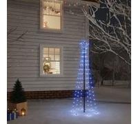 vidaXL Sapin de Noël avec piquet Bleu 108 LED 180 cm