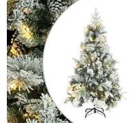 vidaXL Sapin de Noël à flocons de neige LED pommes de pin 195cm PVC/PE