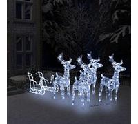 vidaXL Kerstdecoratie rendieren en slee 280x28x55 cm acryl289980 Cold white G