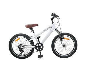 vidaXL Kids Mountain Bike 24 Pouces 6-Speed pour Les 8-12 Ans Blanc, L'Aventure Vous Attend, Vélo de Montagne Classique, Guidon réglable, 6 Vitesses, Tout Terrain, Explorer Les sentiers
