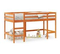 vidaXL Kinderhoogslaper met ladder 80x200 cm massief grenenhout bruin852397 Marron G
