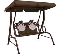 vidaXL Balancelle pour enfants Marron 115x75x110 cm Tissu