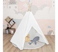 vidaXL Kindertipitent met tas 120x120x150 cm peachskin wit80271 Blanc G