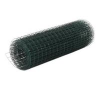 vidaXL Grillage à poules 10 x 0,5 m Acier revêtu PVC Vert 143624 G
