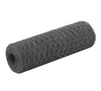 vidaXL Grillage acier hexagonal 25 x 0,5 m – revêtement en PVC gris 143275
