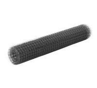 vidaXL Kippengaas 25x1 m staal met PVC coating grijs143642 G