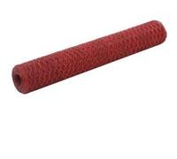Grillage Acier avec revêtement en PVC 25 x 1 m Hexagonal Rouge
