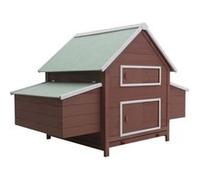 Poulailler Avec Plateau Amovible & Fenêtres De Ventilation Marron 157x97x110 Cm Bois