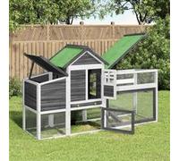 Vidaxl Poulailler Gris 186,5x58,5x113 Cm Bois Massif De Pin