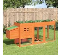 vidaXL Poulailler Marron 204×50×84 cm en bois massif de pin 172236