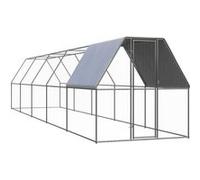 vidaXL Kippenhok 2x10x2 m gegalvaniseerd staal3089322 Argent G