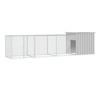 vidaXL Cage pour poules 400x91x100 cm acier galvanisé gris